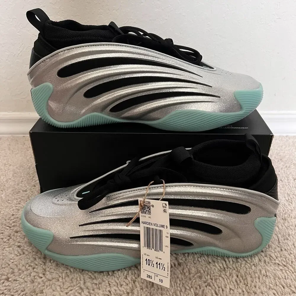 adidas Harden Vol. 9 UNO JS1028 Men Size 10.5 Silver Aqua NWT